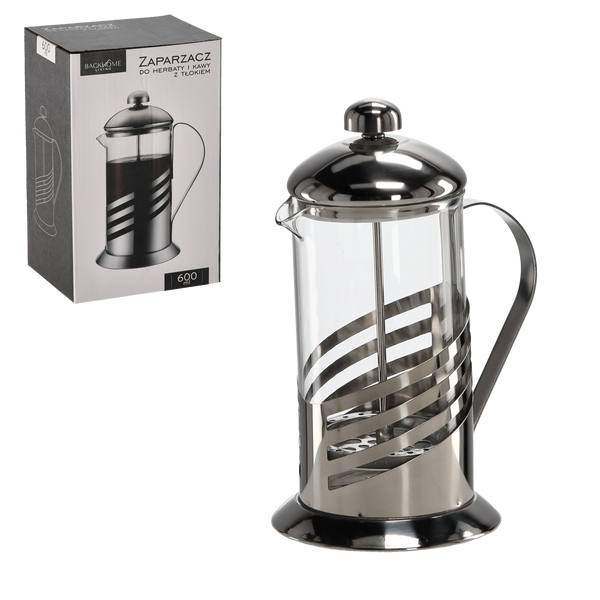 ČAJOVÝ A KÁVOVÝ ZAPARZÁČ 600 ML S TLAKOM *1410