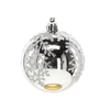 SET OF 6 CHRISTMAS BAUBLES SILVER 7 CM