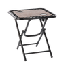 STÓŁ TURYSTYCZNY SKŁADANY 50 x 50 x 50 CM Z UCHWYTAMI NA NAPOJE BRĄZOWY *2746