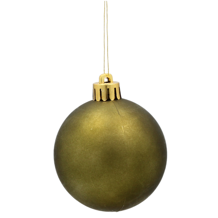 SET OF 12 BAUBLES 6 CM OLIVE/COPPER/GRAPHITE MIX DESIGNS