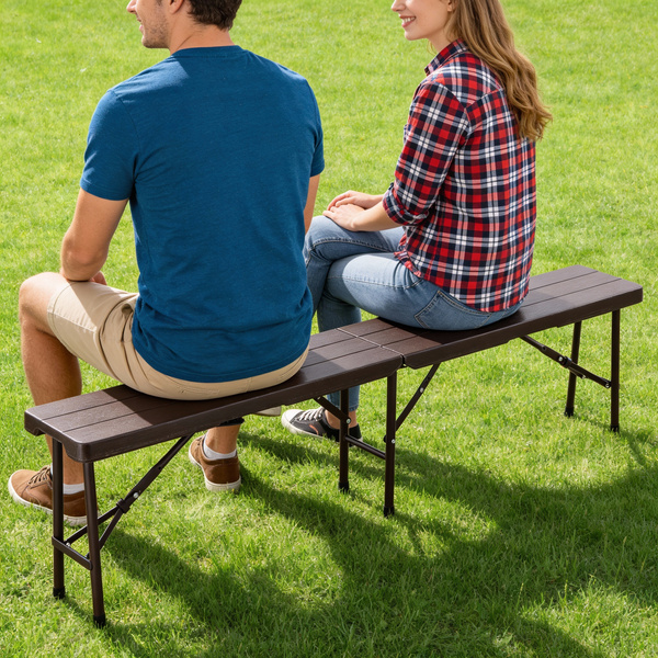 ŁAWKA TURYSTYCZNA SKŁADANA 180 x 25 x 43 CM BRĄZOWA *0995