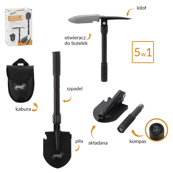 SAPERKA SKŁADANA WIELOFUNKCYJNA 16 / 41,5 CM 5 W 1