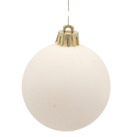 SET OF 30 ORNAMENTS 6 CM  IN TUBE CHAMPAGNE/GRAY/WHITE