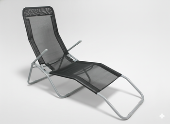 GARDEN LOUNGER BLACK 189x57x30/H96 cm *5897