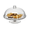 GLASS PLATE WITH GLASS LID O 29 CM HEIGHT 25 CM