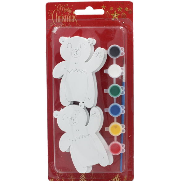 KPL. 6 OZDÓB BOŻONAR. 10 CM DO ZAWIESZENIA "ZRÓB TO SAM" Z 6 FARBKAMI I PĘDZLEM MIX 6 WZORÓW *8969