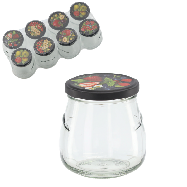 AMFORA JAR 500 ML + CAP DIA 82 VEGETABLES SET OF 8 PCS PALLET=672 PCS