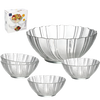 SET OF 5 GLASS SALAD BOWLS (1 X 22.2 CM + 4 X 12.4 CM) GALAXY