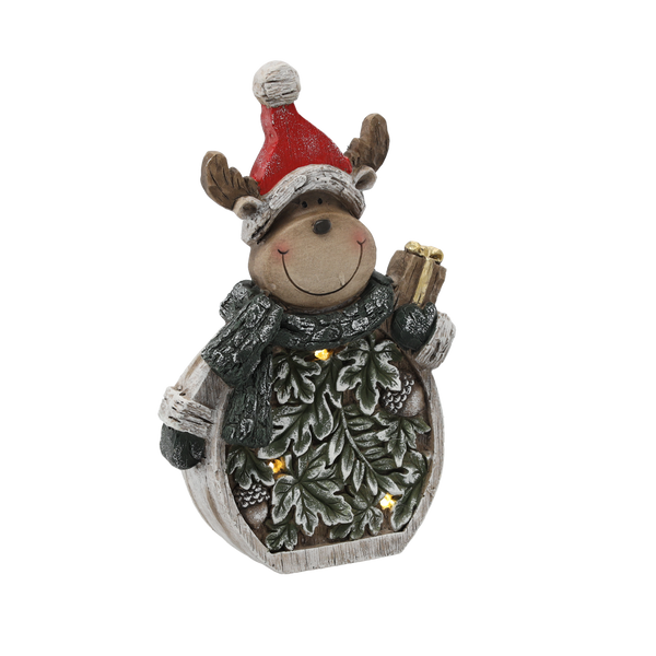 FIGURINE OF THE NATIVITY - REINDEER WITH LEAVES 24 X 9.5 X 38.5 CM LED