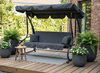 HUŚTAWKA OGRODOWA 210 x 120 x 170 cm ANTRACYT Z FUNKCJĄ LEŻANKI