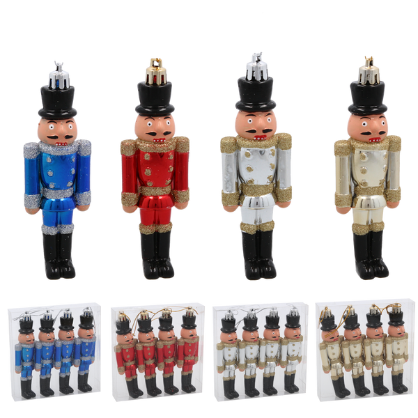 SET 4 DECORAȚIUNI DE CRĂCIUN - MOȘ NICOLAE 12 CM *7555