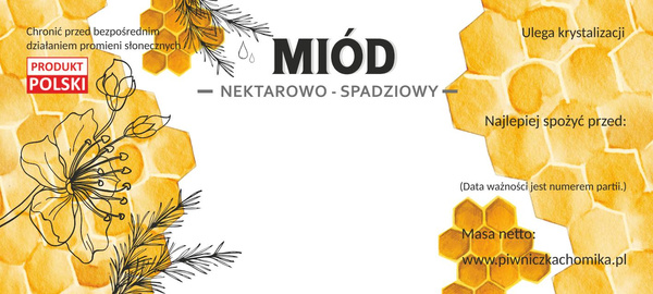 KPL. 100 ETIKET MIH NEKTÁROVO-SPADZIOVÝCH 116 x 50 MM *8290