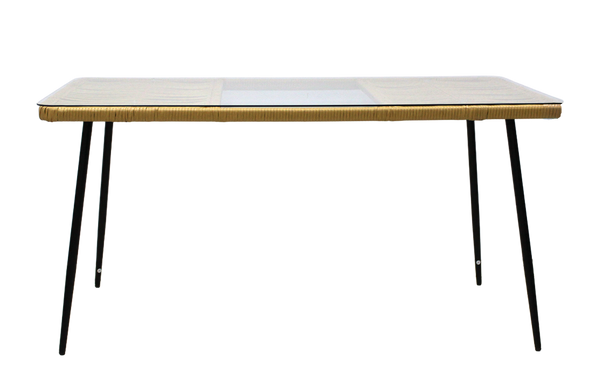 SET DE MOBILIER PENTRU GRĂDINĂ (MASĂ, 6 FOTOLII) - MARO, PERNE - BEJ *7466