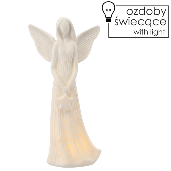 FIGURKA ANDĚL S HvěZDIČKOU LED VÝŠ. 23,6 CM bal=4ks *3379