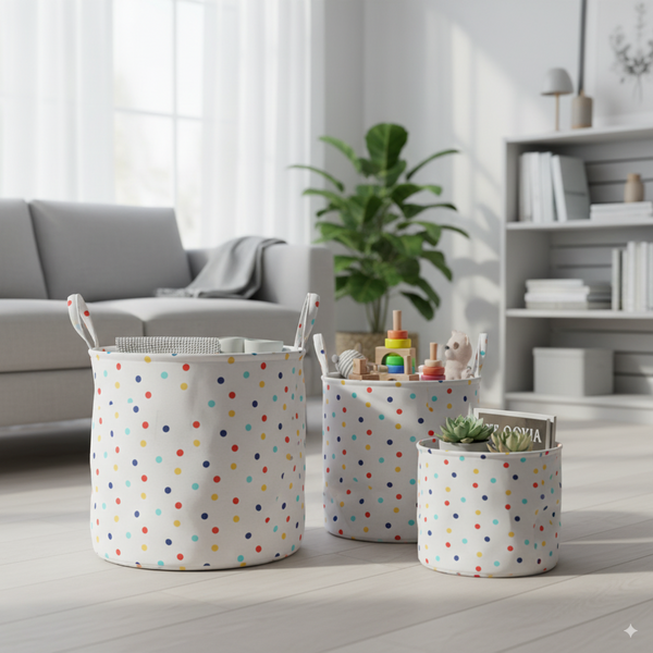 COS DE RUCĂ/HĂRȚI 25 x 30 CM ROTUND PUNCTE Măr. S *4922