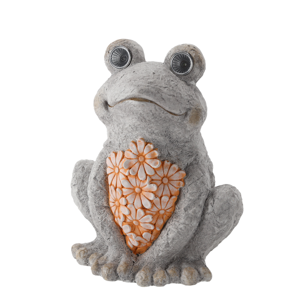 FIGURĂ DE GRĂDINĂ - BROAȘTĂ CU OCHI LUMINOȘI 27,3 x 20,8 x 34,5 CM LED *7461