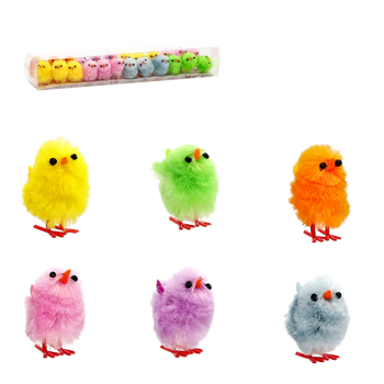 SET OF 24 CHICKS 22 x 4.5 x 3.5 CM MIX COLORS