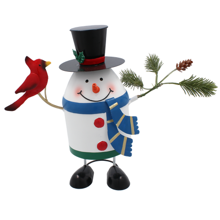 CHRISTMAS DECORATION - METAL SNOWMAN 14 x 12 x 20 CM