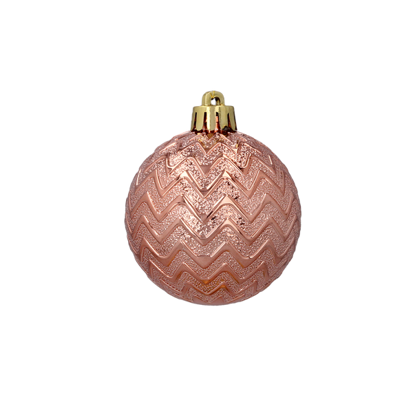 SET OF 36 BAUBLES 6 CM OLIVE/COPPER/GRAPHITE MIX DESIGNS