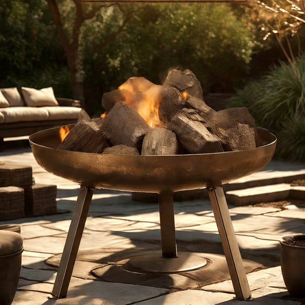 GARDEN STEEL FIRE PIT 60 x 36 CM
