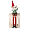 CHRISTMAS FIGURINE - REINDEER SITTING BOY / GIRL WITH HANGING LEGS 60CM LED