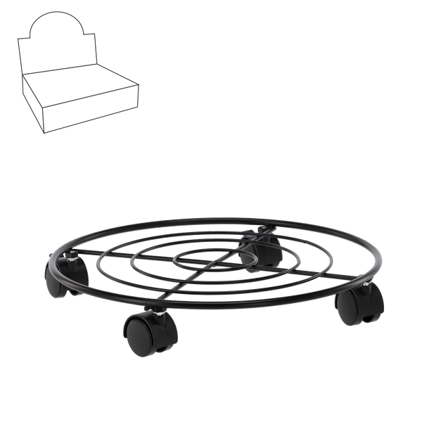 ROUND POT SAUCER ON WHEELS 35.5 x 5.5 CM disp=12pcs *6419