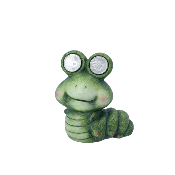 FIGURKA OGRODOWA - GĄSIENICA ZE ŚWIECĄCYMI OCZAMI 15 x 10 x 17,5 CM LED opak=4szt *7799