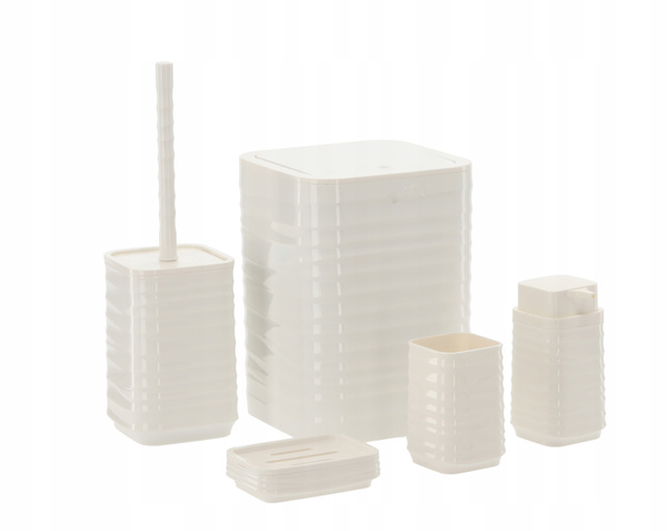 5-PIECE BATHROOM SET SQUARE WHITE