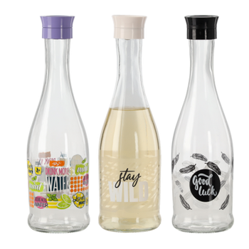 DECORATED GLASS CARAFE