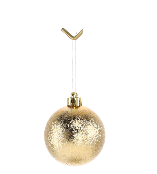 SET OF 24 BAUBLES 6 CM RED/GOLD/SILVER