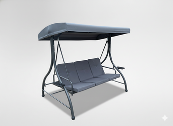 HUŚTAWKA OGRODOWA 194 x 120 x 174 CM ANTRACYT Z FUNKCJĄ LEŻANKI PREMIUM