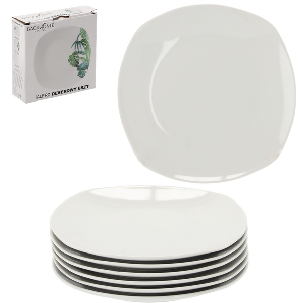 SET DE 6 FARfurii DESSERT DE 20 CM PATRAT BLEAU *2349