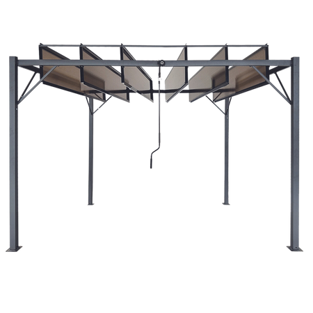 ZÁHRADNÍ PERGOLA S POHYBLIVÝMI LAMELAMI Z POLYKARBONÁTU 3 x 3 M HNĚDÁ *4016