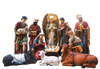 SET OF 11 CHRISTMAS FIGURINES 203 CM WITH LIT ANGEL AND JESUS