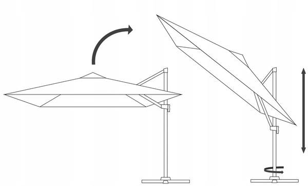 ZÁHRADNÝ PARASOL "ROMA" 3 x 3 M BEŽOVÝ S POKROVCOM *5408