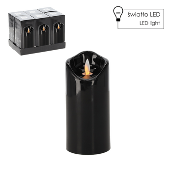CANDLE LED CU FLACĂRA MOBILĂ 7CMX15CM NEAGRĂ*8481