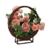 WREATH CH-26 (WIDTH 55CM, HEIGHT 55 CM) BROWN BASKET CHRYSANTHEMUM MIX COLOR