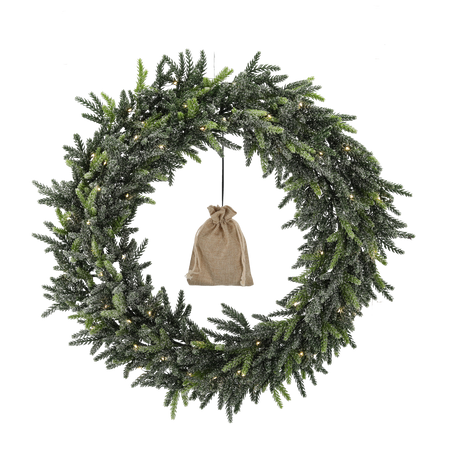 CHRISTMAS WREATH 50 CM SNOWED WITH LED
