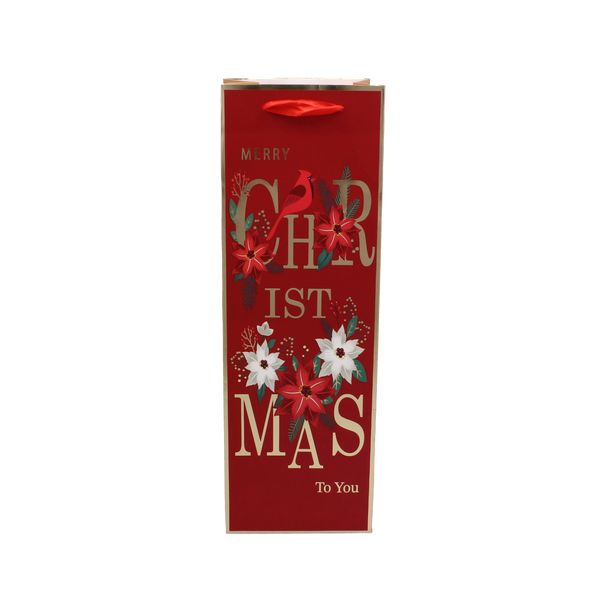 CHRISTMAS WINE GIFT BAG "CHRISTMAS TO YOU" 36 x 12 x 10 CM MIX DESIGNS
