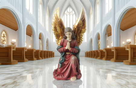 FIGURINE KNEELING ANGEL 52 CM