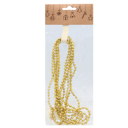 GARLAND 2.7 M BEADS 5 MM RED/GOLD/SILVER