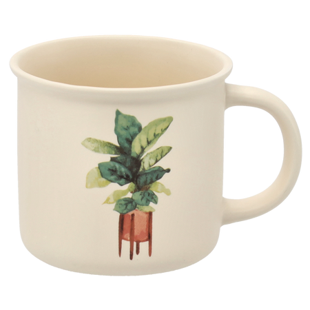 PORCELÁNOVÝ HRNEK 355 ML ROSTLINA V KVĚTINÁČI MIX VZORŮ balení=12ks *7987