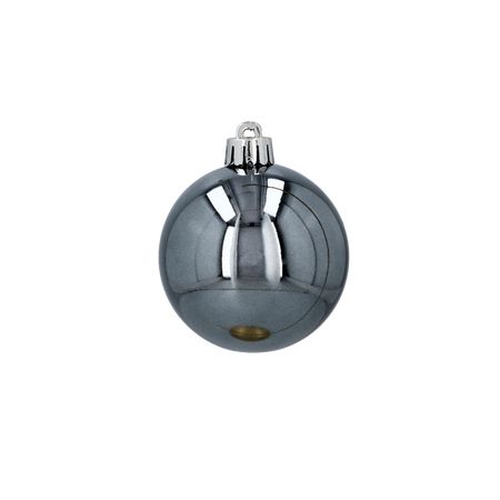 SET OF 10 BAUBLES 6 CM OLIVE/COPPER/GRAPHITE
