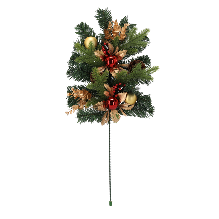 VÁNOČNÁ OZDOBY - VETVA 60 CM ČERVENO-ZLATÁ *2408