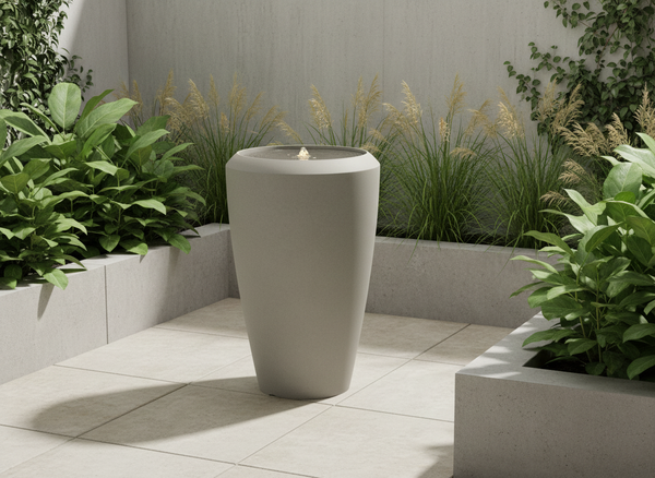 ZÁHRADNÍ FONTÁNA PLASTOVÁ LED 44,5 x 44,5 x 70 CM ŠEDÁ *5481