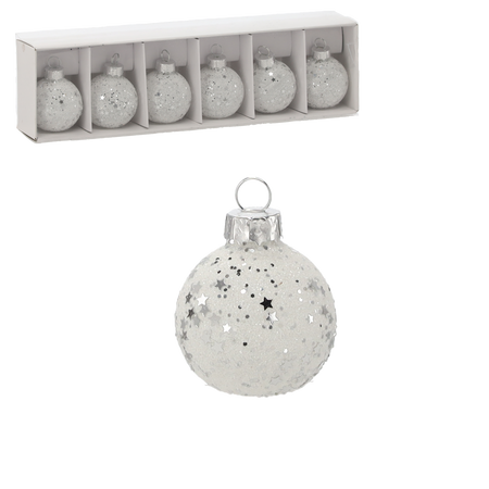 KPL. 6 BOMBEK CHOINKOWYCH SZKLANYCH- LUSTRZANYCH 25,3 x 6,7 x 4,4 CM *2164