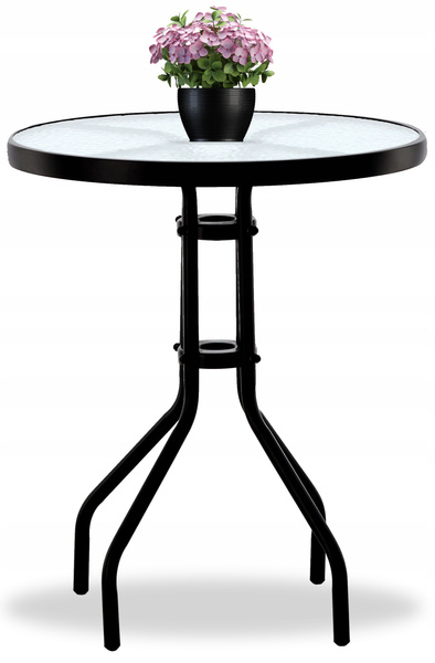 ROUND GARDEN TABLE 60 x 60 x 70 cm/FOR SET 2chairs+table/ BLACK *2262