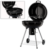 GRILL WĘGLOWY KULISTY Z POKRYWĄ, POPIELNIKIEM I KÓŁKAMI 66 x 57 x 85 CM *5313