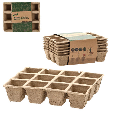 SET OF 6 PALLETS OF PEAT FLOWERPOTS 21 X 17 X 4,5 CM *3227