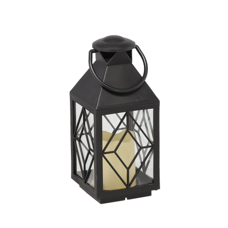 Vianočný lampión 11 x 11 x 26,5 CM S LED VLOŽKOU ČIERNY *2522